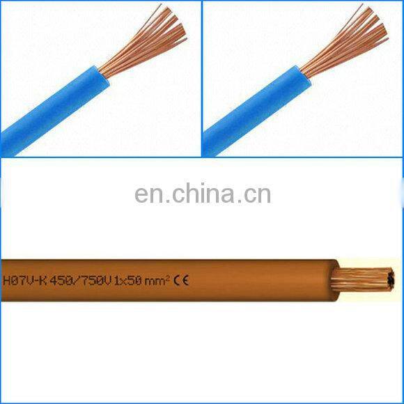 PVC coated copper conductor flexible earth wire 6mm2 single strand wire
