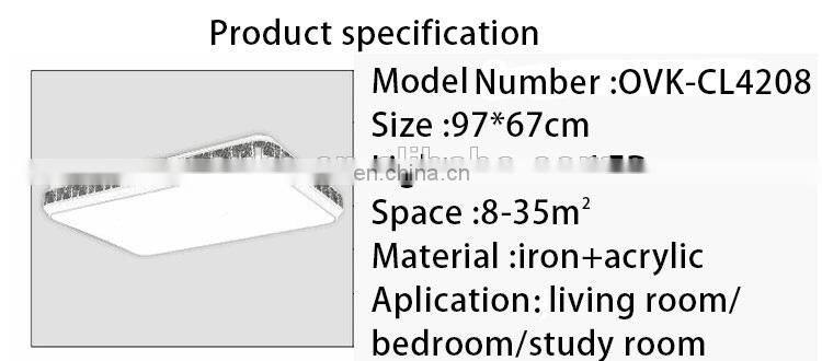 Factory Sale Modern Rectangular LED Ceiling Light Acrylic Iron Living Room Lighting