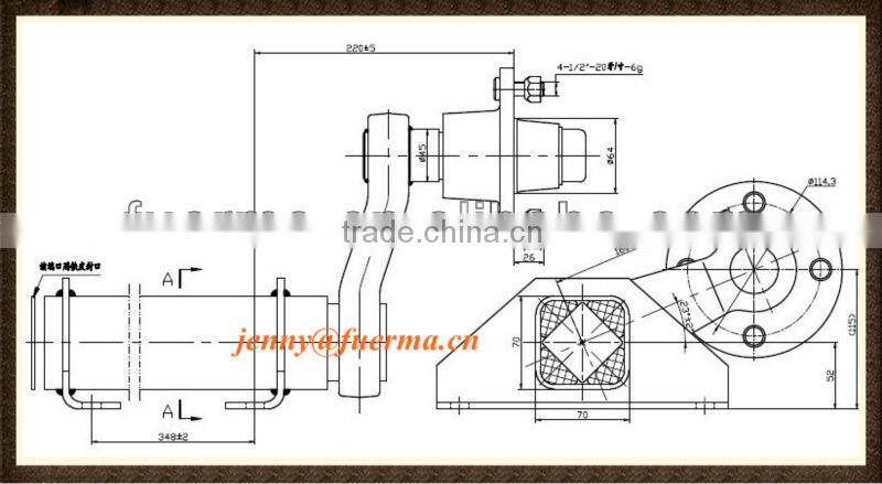 Torsion Half Trailer Axle Without Brake