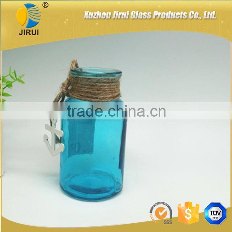 290ml blue reagent bottles with hemp rope