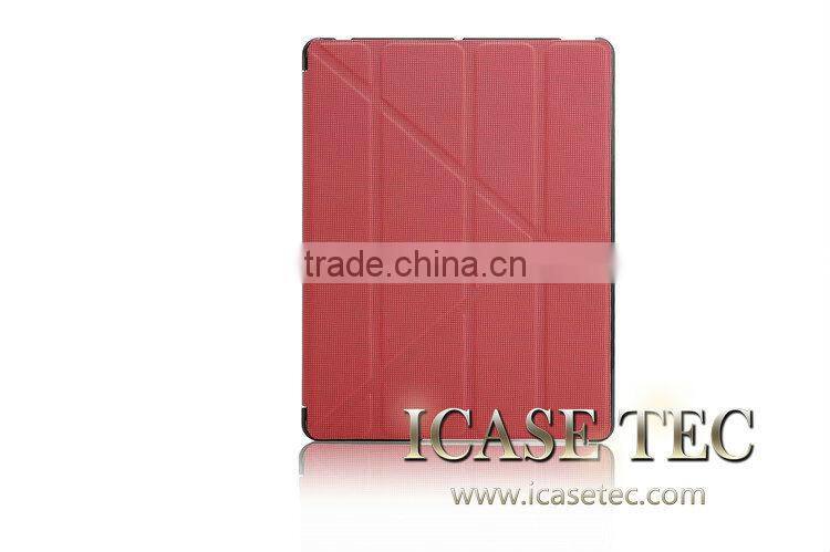 2015 Wholesale China New ultra thin pu leather stand case Durable unique design standing pu leather book case for ipad 2 3 4