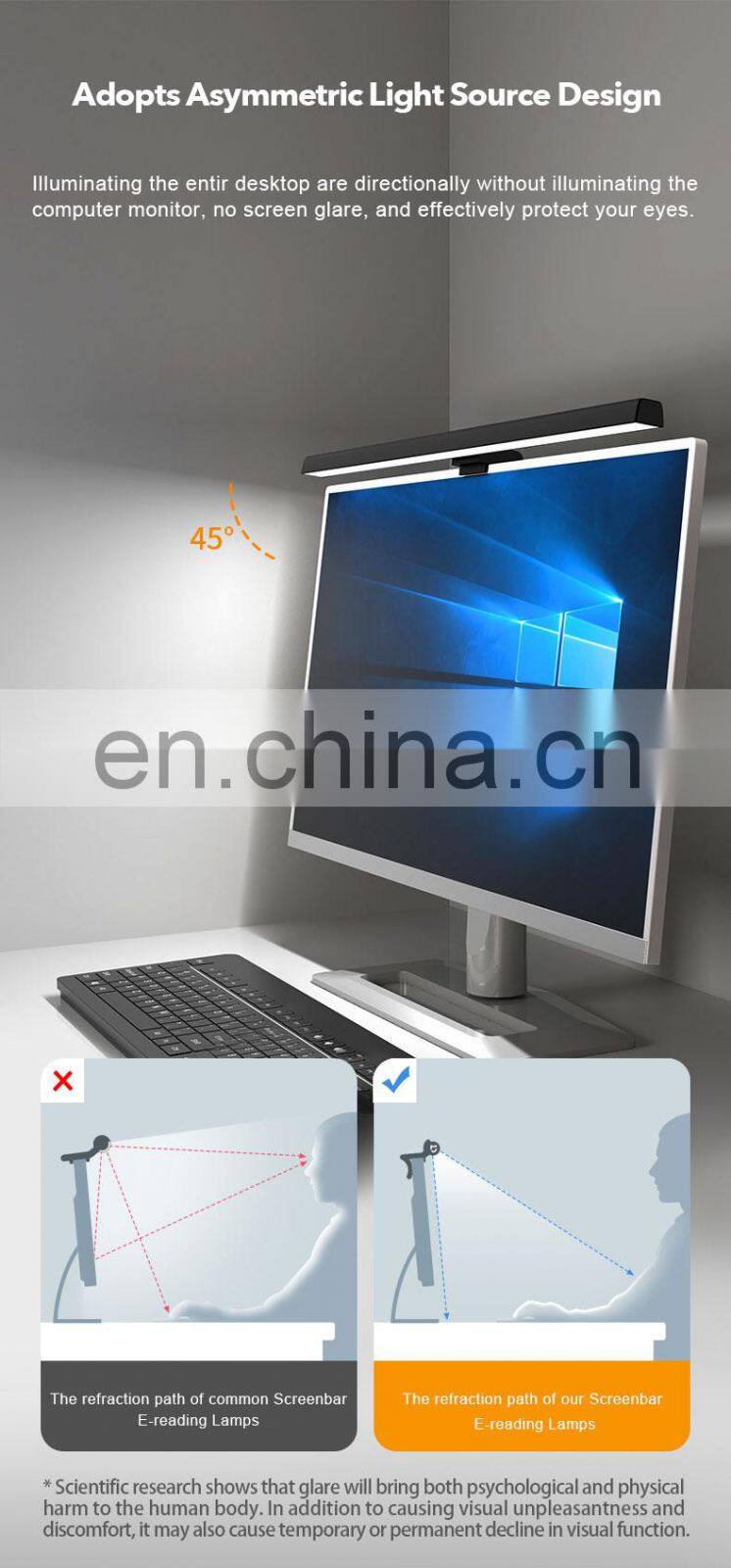 3 Color Temperature Stepless Dimming Screenbar light desk lamp computer laptop led USB screen Bar hanging light Lamp