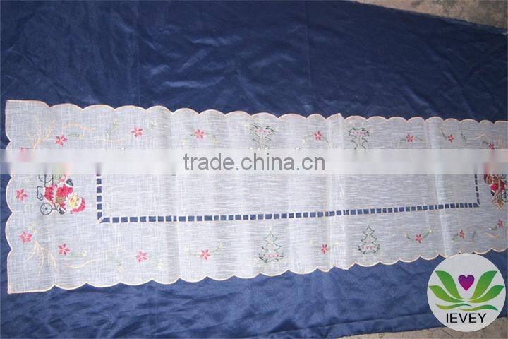 hot selling sateen Christmas tablecloth patterns hotel ribbon embroidery tablecloth lmzc1003(2)
