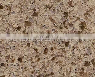 Factory wholesale customized artificial  brown quartz countertops slabs
