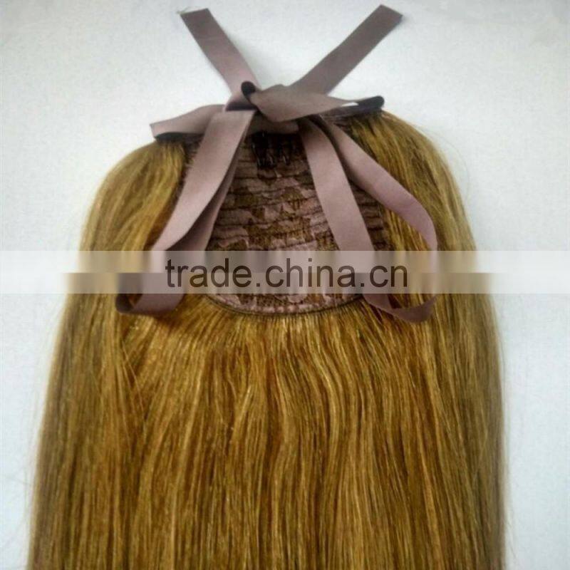 remy human hair drawstring ponytail hair extension for black women