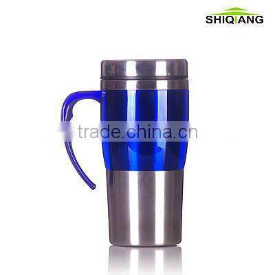 450ml double wall insulated stainless steel tumbler with handle BL-5061 ,different color available