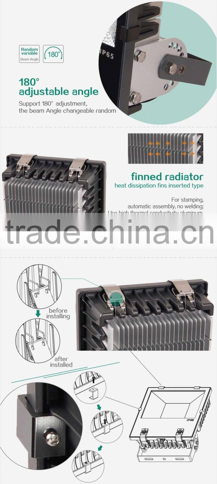 Bridgelux MW Driver Pccooler 50w led floodlight