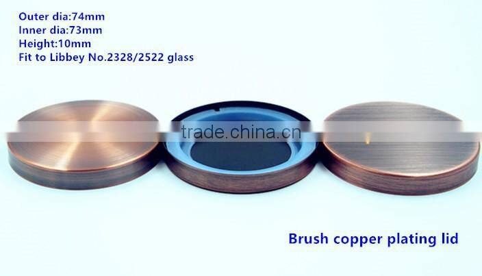 74mm Brush nickle plating candle lid