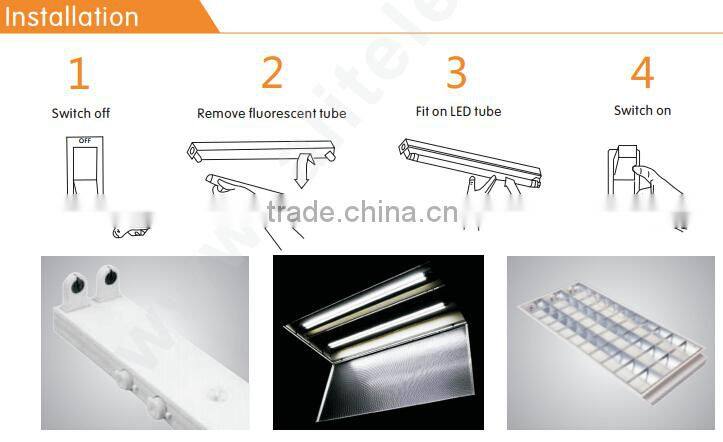 dlc listed Electronic Ballast Compatible Led Tube 4ft t8 15W 18W led light tube 100-277V