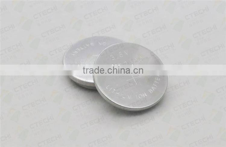 li ion 2450 litthium button cell with solder tabs lir2450 3.6v lithium ion button cell battery