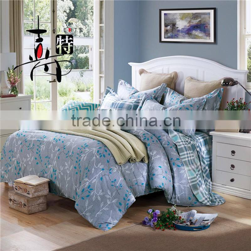 hot sale spring cotton twill reactive flocked printing home use bedding sets