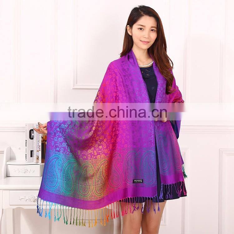 New Style Flower Antique Jacquard Paisley Shawl Scarf