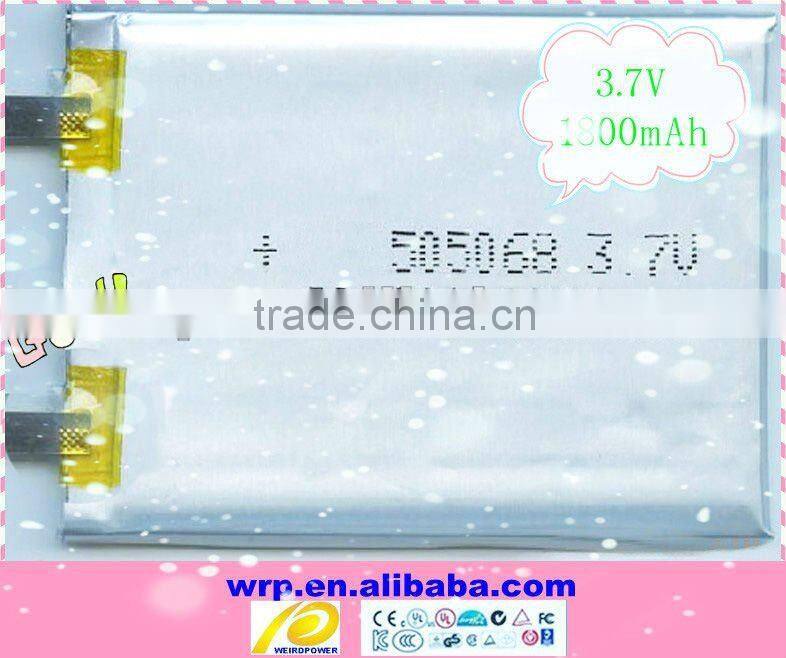 3.7v 1800mah li-ion battery for digital products