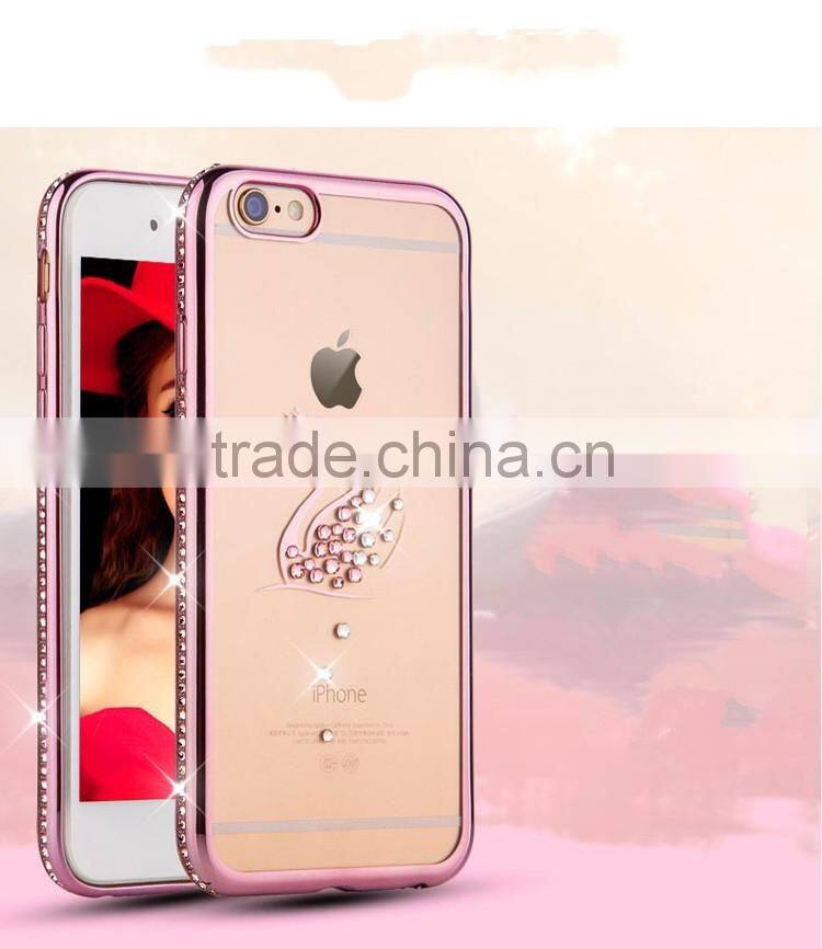 Luxury Peacock Swan style Bling Crystal Rhinestone Diamond case for iphone 6