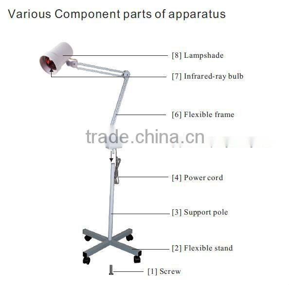 High quality physiotherapy lamp health care infrared lamp with stand
