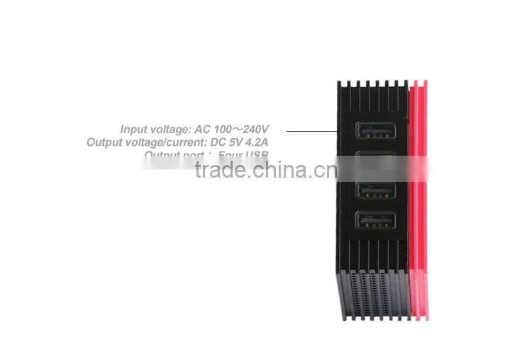 Travel Wall Charger 4 Port USB 5V 4.2A Wall Charger Universal AC Power Adapter with Foldable Plug for Phones