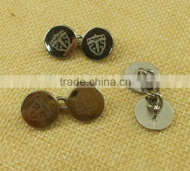 Two Parts Chain link metal cuff button For men's shirt--- 15806