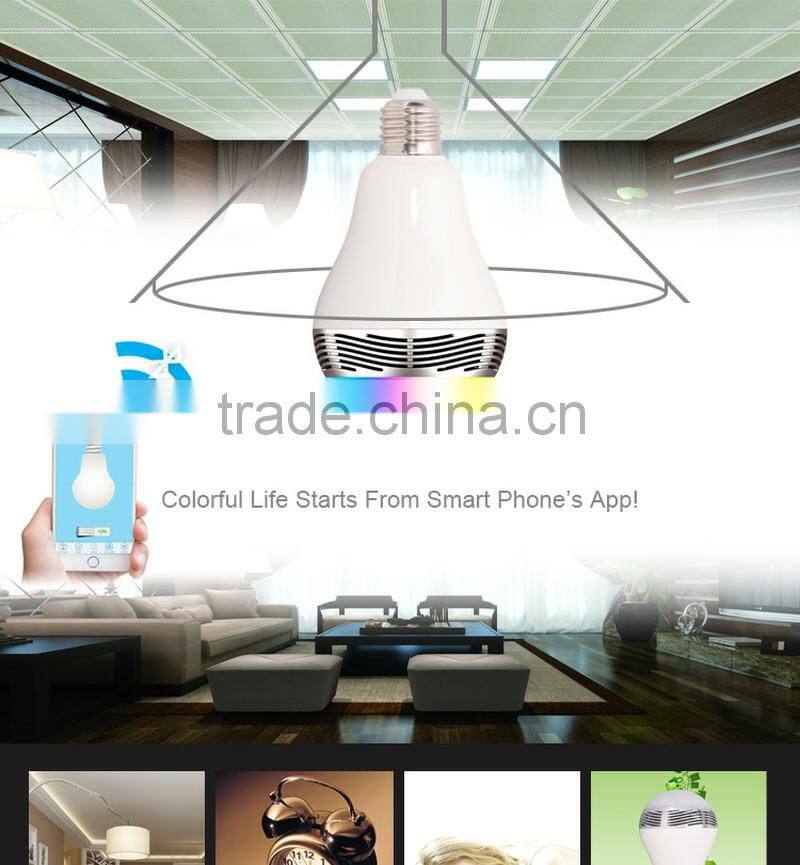 Android Iphone Compatible Smart Bulb Bluetooth Audio Speakers 3W E27 LED RGB Music Bulb colorful bluetooth smart led light bulb