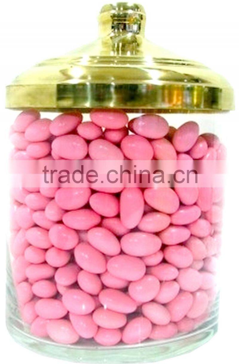 Glass Spice Jar With Copper Cover, Glass Jars for Bulk Foods, Sweet Candy Chocolate Cookie Jars BK1525