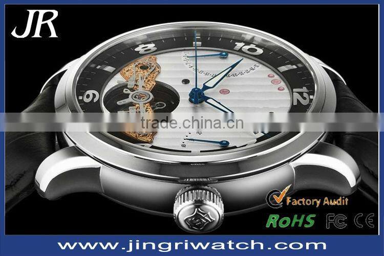 Custom wholesale fashion clear luxury 316l stainless steel transparent automatic watch