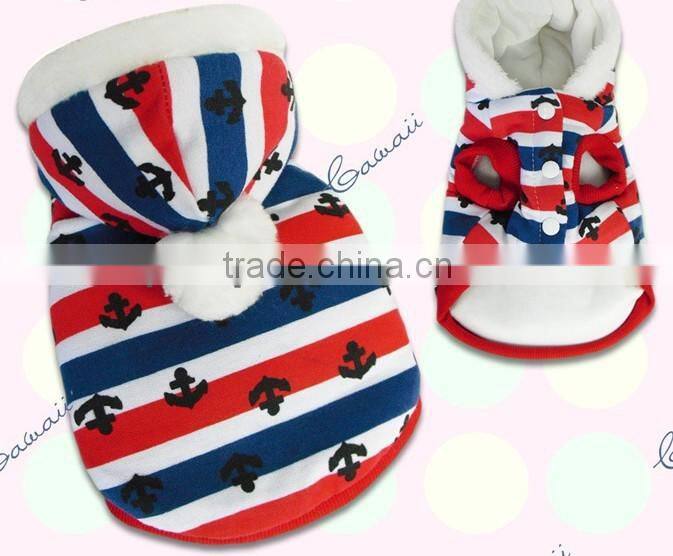 Red Christmas Fleece Dog Hoodie Clothes superwarm