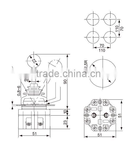 CNTD SPST 2NO 2 Position Stay Put Type Monolever Switch Joystick Switch CMR-301-1
