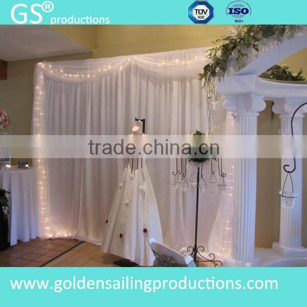 Fashion ceiling drape fabric, pipe and drape system for wedding decoration