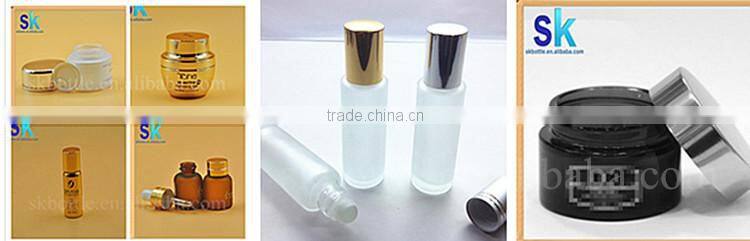 golden glass jar with cap cosmetic glass bottle for cream