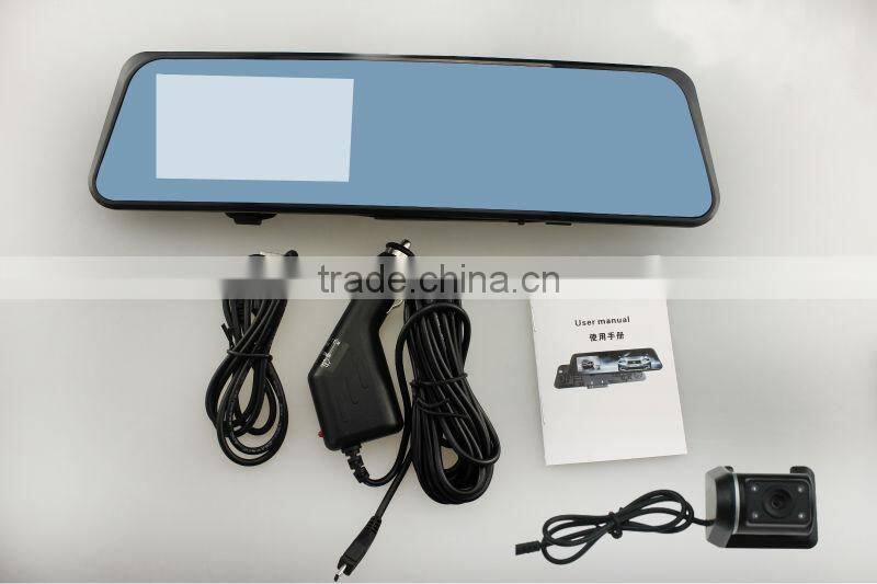 Newest Arrival 2 MP Dual Lens 4.3" TFT High Resolution LCD Screen Car Mirror Recorder