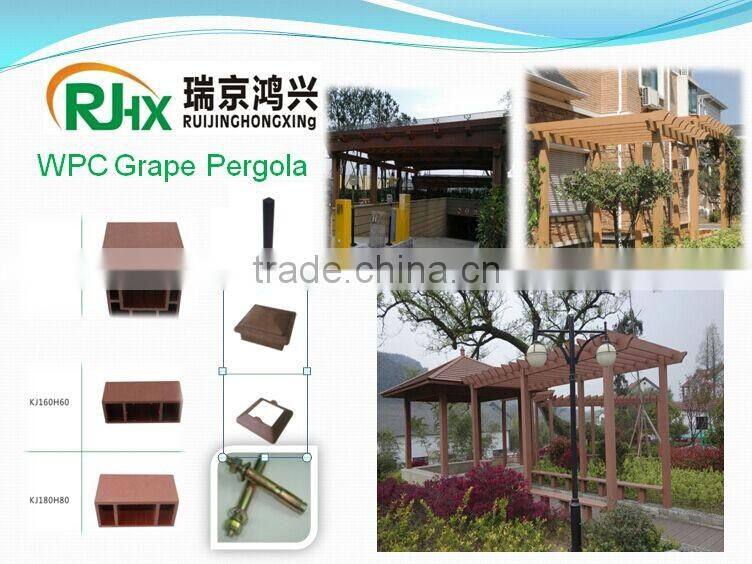 Balcony pergola for villa garden made of eco-friendly wood plastic composte
