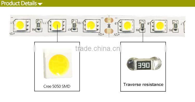 High Lumens 60led 3000K 5050 led strip Light