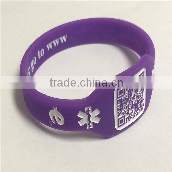 personal unique id bracelet custom silicone id bracelet engraved