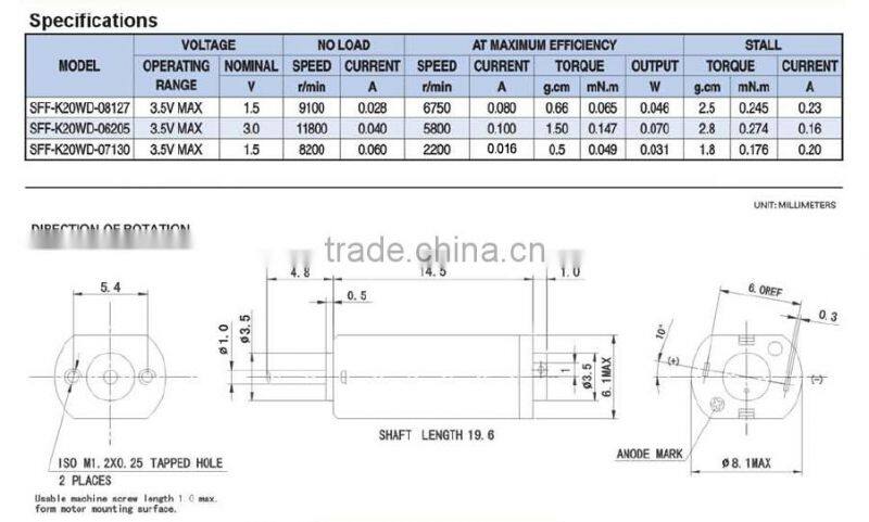 high quality diameter 8mm precious metal-brush motors, diameter 8mm micro motor