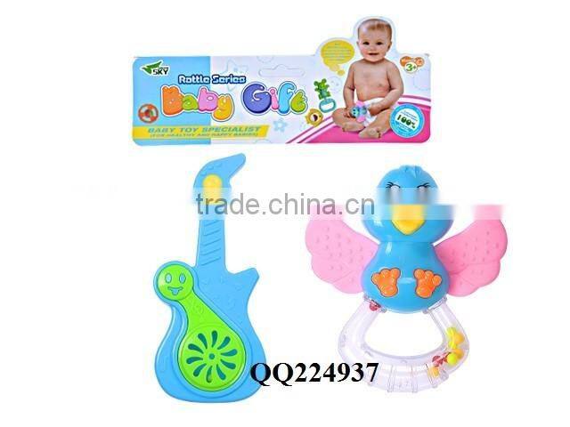 2pcs plastic baby rattle set ,Hot neonate Baby rattle,newborn toys baby gift set