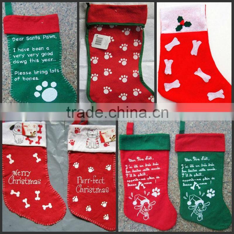 China factory new design christmas stocking design christmas plush stocking wholesale