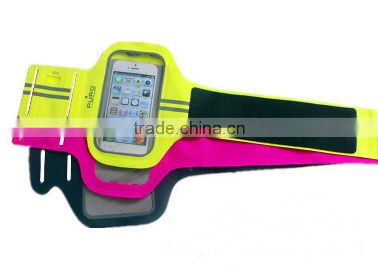 New Arrival sport armband case for phones with key holder pouch and Adjustable velcro arm strap