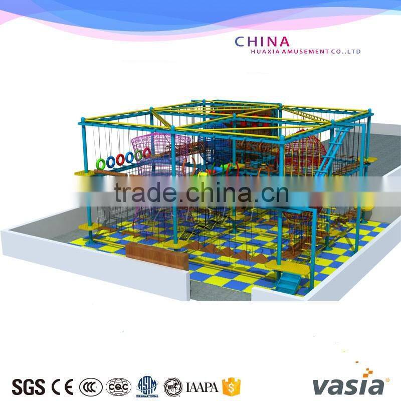 New Commercial mall rope course adventure equipment for kids zone rock climbing walls