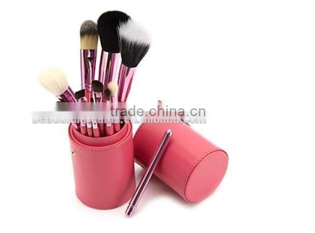 Professional 4 Colors New 12 Pcs Makeup Brush Cosmetic Make Up Brushes Set with Cup Holder Case Kit