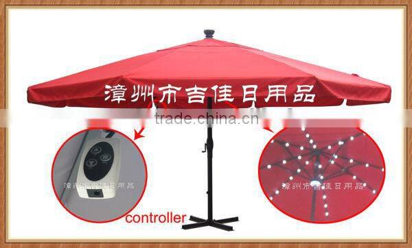 with LED lights large solar panel umbrella