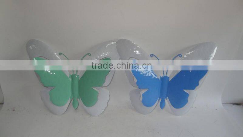 Decorative colorful metal butterfly wall deco