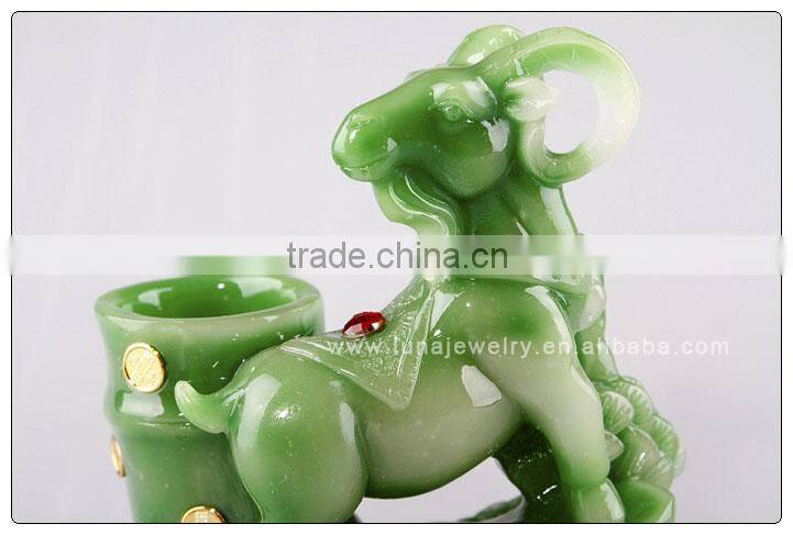 Jade color Chinese zodiac animals Chinese Horoscope Sheep Pen holder