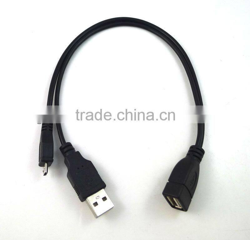 Micro USB Host OTG Cable with USB power Male Female