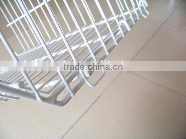 5 Tiers Rolling Wire Basket Storage Display Rack for Supermarket