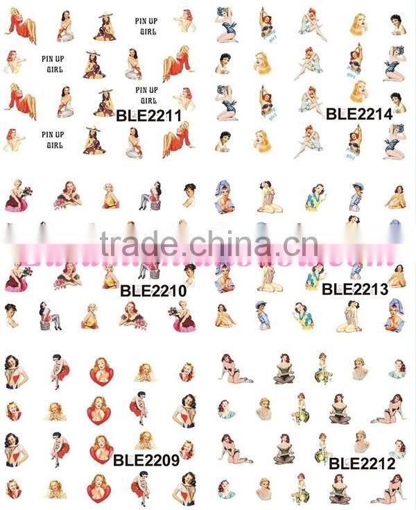 Ble water nail sticker/water transfer nail stickers/free water nail stickers