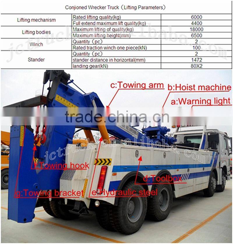 SINO 8X4 heavy wrecker truck,heavy hydraulic duty road wrecker towing truck for sale