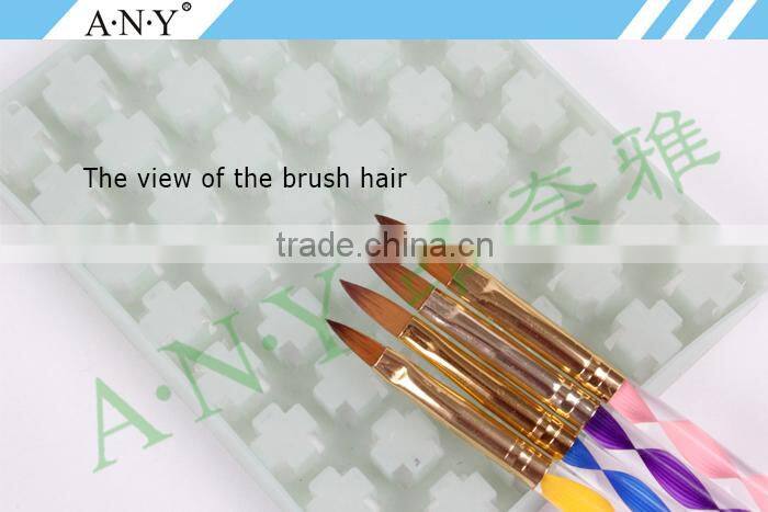 ANY Professional Nail Art Building Care 4PCS Wire Brush Set Pure Kolinsky Acylic Brush