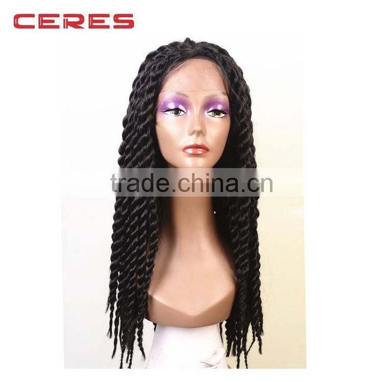 2016 new fashion style virgin human hair lace front dreadlock wig