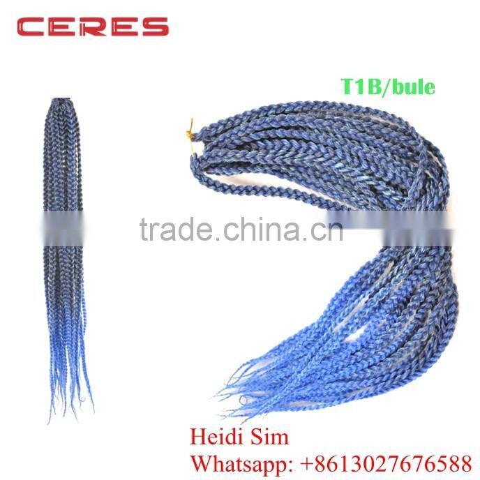 100% Japanese fiber factory price Jumbo box braid crochet braids with synthetic hair crochet braid hair