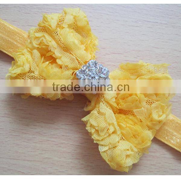 large bow knitted diamond flower baby hair bow headband