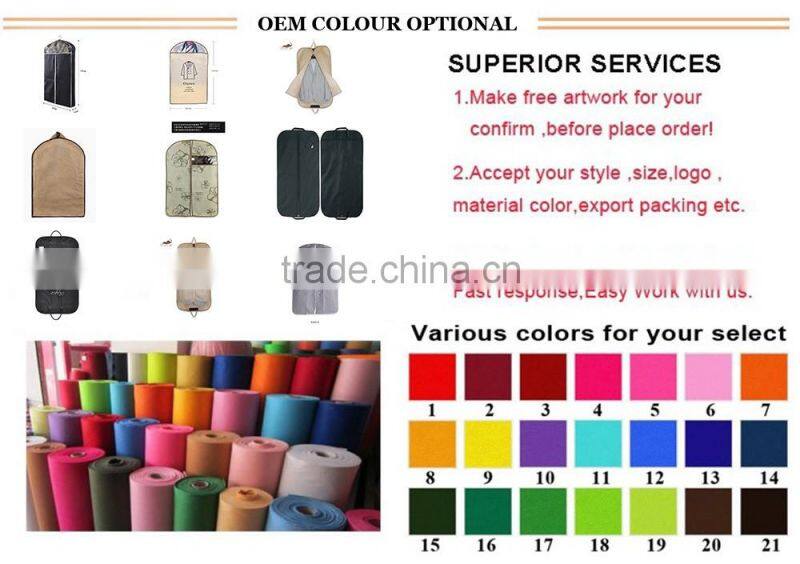 Hottest floral pattern non woven suit cover bag fabric garment bag
